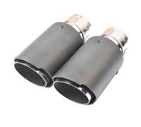 Tailpipe Modification 1 Piece Car Exhaust Tail Pipe Matt Carbon Fiber Stainless Steel Straight Flange Tip Exhaust Tip Trim(54-101mm)