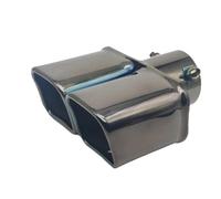 Tailpipe Modification 1 Piece Silver/Black Car Dual Exhaust Tip Square Outlet Exhaust Pipe Universal Stainless Steel Exhaust Inlet 2.5" 3" Exhaust Tip Trim(Innet 63mm C)
