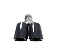 Tailpipe Modification 1 Piece Universal Dual Exhaust Tip Glossy Carbon Fiber Exhaust Pipe Tail Quad Exhaust Tip Exhaust Tip Trim(67MM IN-114MM OUT)
