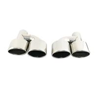 Tailpipe Modification 1pair Car Oval Exhaust Tip 63mm Inlet Chrome Silver Stainless Steel 165 * 85mm Outlet Dual Exhaust Pipe End Tips For W204 Exhaust Tip Trim(EJ30213b-LR-AG)
