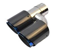 Tailpipe Modification 1piece Glossy Blue Stainless Steel Straight Pipe Carbon H Style Left Side End Tail Exhaust Tip Exhaust Tip Trim(51-101MM)