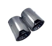 Tailpipe Modification 1piece Glossy Carbon Fiber Exhaust Tip Black Stainless Steel For BMW 1 2 3 4 5 6 7 8 Series Pipe Nozzle Exhaust Tip Trim(60mm in-80mm out)