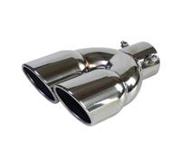 Tailpipe Modification 63mm Car Dual Exhaust Tip Inlet Double-Barrel Rear Exhaust Tip Tail Pipe Black Outlet Stainless Steel Car Accessories Exhaust Tip Trim(Silver Z)