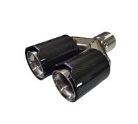 Tailpipe Modification Dual Carbon Fiber 304 Stainless Steel Universal Carbon Fiber Exhaust Tips End Pipes Tips Exhaust Tip Trim(Left 63mm)