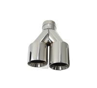 Tailpipe Modification Exhaust Tip Car Modify Double Outlet Exhaust Pipe Nozzle Decoration Stainless Tail Pipes Exhaust Tip Trim(Left In51-Out 89mm)