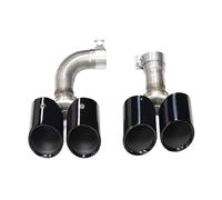 Tailpipe Modification Quad Car Round Mouth Stainless Steel Exhaust Tips Tailpipe For BMW G01 For X3 G02 For X4 2018+ Upgrade X3M X4M Look Tips Exhaust Tip Trim(Black B)
