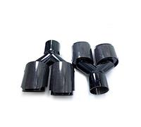 Tailpipe Tip 1Pair Universal Carbon Fiber Dual Glossy Black Automobile Exhaust Pipe Muffler Pipe Exhaust Tip For(57MM IN-76MM OUT)