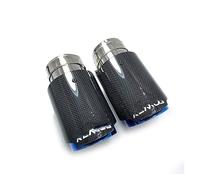 Tailpipe Tip For BMW E71 E46 E60 E90 1Pcs Single Car Exhaust Tip Blue Pipe Glossy Muffler Pipe(60MM IN 76MM OUT)