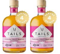 TAILS Cocktails Passion Fruit Martini Cocktail, 14.9% ABV, 50cl / 500ml, Ready to Drink Premixed Vodka Cocktail (Pack of 2)