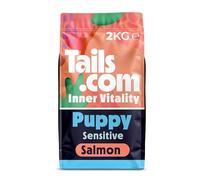 Tails.com Dry Dog Food 2kg • Sensitive Salmon • Puppy • Hypoallergenic | Hypoallergenic and grain-free puppy kibble made with 72% salmon and sweet potato. Suitable for puppies 8 weeks - 18 months.