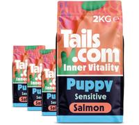 Tails.com Dry Dog Food 4 x 2kg • Sensitive Salmon • Puppy • Hypoallergenic | Hypoallergenic and grain-free puppy kibble made with 72% salmon and sweet potato. Suitable for puppies 8 weeks - 18 months.