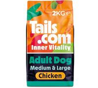 Tails.com Inner Vitality • Dry Dog Food 2kg • Chicken • Medium & Large Adult 1-7 years • Hypoallergenic Recipe • No Added Flavours or Preservatives • Made to Support a Large Dog's Active Joints