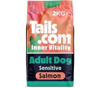 Tails.com Inner Vitality • Dry Dog Food 2kg • Sensitive Salmon • Adult 1-7 years • Grain Free Recipe • No Added Flavours, Colours or Preservatives • Contains Omega 3 to Support Skin and Coat