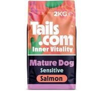 Tails.com Inner Vitality • Dry Dog Food 2kg • Sensitive Salmon • Mature/Senior 7+ years • Grain Free Recipe • No Added Flavours, Colours or Preservatives • Contains Omega 3 to Support Skin and Coat