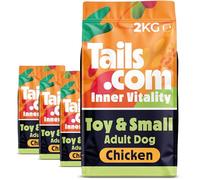 Tails.com Inner Vitality • Dry Dog Food 4 x 2kg • Chicken • Toy & Small Adult 8 months - 8 years • Hypoallergenic Recipe • No Added Flavours or Preservatives • Small Size Kibble for Little Mouths