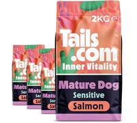 Tails.com Inner Vitality • Dry Dog Food 4 x 2kg • Sensitive Salmon • Mature 7+ years • Grain Free Recipe • No Added Flavours, Colours or Preservatives • Contains Omega 3 to Support Skin and Coat