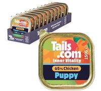 Tails.com Inner Vitality • Wet Dog Food 11 x 150g • Chicken • Puppy 8 weeks - 18 months • Hypoallergenic Recipe • Made with natural ingredients • Contains Paraprobiotics to Support Gut Health