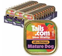 Tails.com • Wet Dog Food • 33x150g Chicken • Mature Senior • Hypoallergenic | Hypoallergenic wet food for senior dogs, 65% chicken, glucosamine & chondroitin for joints, paraprobiotics for gut health.