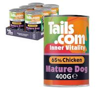 Tails.com • Wet Dog Food • 6x400g Chicken • Mature/Senior • Hypoallergenic | Hypoallergenic wet food, 65% chicken, paraprobiotics for gut health, beta-glucans for immunity, omega-3 for coat.