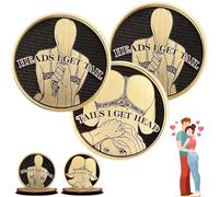 Tails I Get Head Coin, Heads I Get Tail Adult Coin, Double Side Heads Or Tails Coin Adult Date Night Ideas Prank Gifts, Lucky Date Game Token Challenge, Happy Night Token For Men Women(2ps)