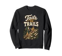 Tails On Trails Hiking Hiker Dog Lover Trail Gift Vintage Sweatshirt