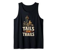 Tails On Trails Hiking Hiker Dog Lover Trail Gift Vintage Tank Top
