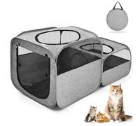 Tailtastic Large Outdoor Cat Playpen, Foldable 2-in-1 Zone Waterproof Cat Enclosure Puppy Pen for Outdoor Use, Portable Pet Playpen with Soft Sides, Great for Gardens, Camping, Backyard