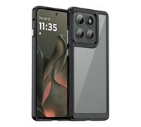 TailTech Phone Case for Moto Edge 70 [Black] - Transparent Acrylic Hard Cover for Motorola Edge 70