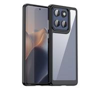TailTech Phone Case for Motoroal Edge 60 and Edge 60 Fusion, Transparent Acrylic Case Compatible with Moto Edge 60 and 60 Fusion - Black