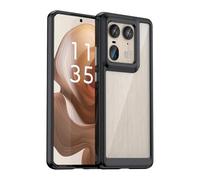TailTech Phone Case for Motorola Edge 50 Neo - Transparent Acrylic Back with Black TPU Frame Cover for Moto Edge 50 Neo