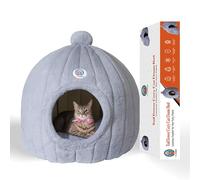 TAILTOWER Cozy Cat Dome Bed - Luxurious, Eco-Friendly Plush Cave, Fluffy Hideaway, Washable Covered House, Bonus Bowtie, Cute Enclosed Burrow Hut for Kittens, Napping and Lounging in Comfort & Style.
