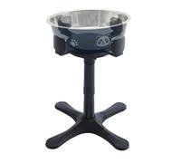 TailWag Elevated Bowl Stand - Single Dish Holder With Non-Slip Base | Ergonomic Eating Height For Medium/Large Breeds (Gray/Black)