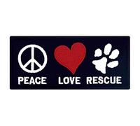 TailWag Planet 2 Pcs Red, White, Blue Rectangular Polyester Service Dog Patch - Peace Love Rescue Style - Velcro Mounting