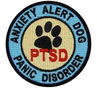 TailWag Planet Anxiety Alert Dog Panic Disorder PTSD Patch Embroidered Service Dog Vest/Harnesses Badge Fastener Hook & Loop Emblem