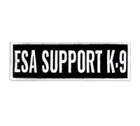 TailWag Planet ESA Support K9 Service Dog Patch Embroidered Vest/Harnesses Badge Fastener Hook & Loop Emblem, 6 x 2 Inches