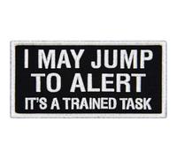 TailWag Planet I May Jump to Alert It's A Trained Task Service Dog Patch Embroidered Vest/Harnesses Badge Fastener Hook & Loop Emblem
