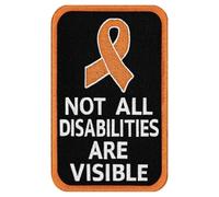 TailWag Planet Not All Disabilities are Visible Orange for Multiple Sclerosis MS Patch Embroidered Service Dog Vest/Harnesses Badge Fastener Hook & Loop Emblem