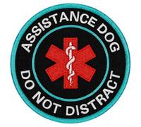 TailWag Planet Service Dog Assistance Dog Do Not Distract EMS Patch Embroidered Vest/Harnesses Badge Fastener Hook & Loop Emblem