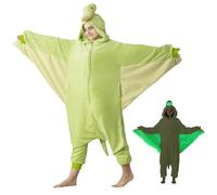 Tailwaggz Unisex Adult Glow in The Dark Onesie Pajamas Halloween Cosplay Costumes, Plush One Piece for Women and Men, Pterosaur, Large