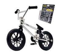 TAILWHIP Finger BMX, Mini Bicycle Toy with Real Metal Ball Bearings (6X), Alloy Finger Bike for Cool Tricks, Ideal for Skatepark & Compatible with Finger Skateboards (Chrome)
