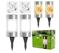 TaimeiMao 2pcs LED Solar Grave Light Dove Grave Lights Outdoor Ground Spike Graveside Light Memorial Candle,Outdoor Garden Solar Tube LED Lamp