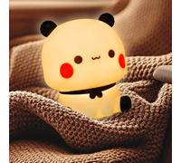 TaimeiMao BUBU DUDU Cute Panda Night Light - 3-Stage Dimmable Battery LED Lamp with Silicone Touch, Portable Bedroom Decoration & Nursery Gift for Girls/Boys