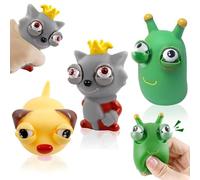 TaimeiMao Dog Toy, Pet Chew Toy, Interactive Chew Toy, 3 Pieces Squishy Squeeze Toy, Anti Stress Squeeze Ball, Popping Out Eye Squeeze Toy