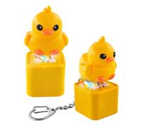 TaimeiMao Pack of 2 Fidget Toy, Duck Fidget Keychain, Duckeys Quacking Fidget Toy, Key Ring with Light & Sound, for Decompression Decoration, Funny and Portable Toy