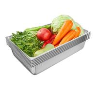 TAIMIKO 6PCS Stainless Steel Gastronorm Pan 13L,20.9x12.8x3.9 inch Food Container Pot Pan,Heavy Duty Tray Food Storage Container Bain Marie Catering Food Pans (1/1 Pan,6 PCS,No Lids)