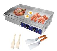 TAIMIKO Commercial Electric Griddle 73cm Large Stainless Steel Grill BBQ Countertop Electric Hotplate Bacon Fryer Steak Kitchen Business Catering Grill