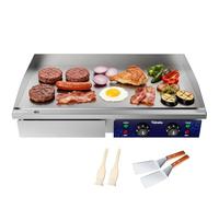 TAIMIKO Commercial Electric Griddle Plate 73cm Large Stainless Steel Grill | 4400W Full Flat Top Grill BBQ Countertop Electric Hotplate ,8mm Iron Plate,with 2 Spatulas & 2 Brushes,UK Plug