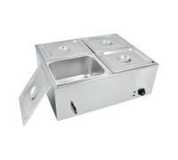 TAIMIKO Electric Food Warmer Bain Marie 1500W,4 Pots Sauce Containers 1/2GN
