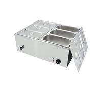 TAIMIKO Electric Food Warmer Commercial Bain Marie 6 Pots,Countertop Buffet | 1/3 GN Pan,1500W Stainless Steel Wet Well Sauce Food Warmer Steam Table Temperature Control Range 30-85°C