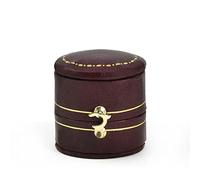 TAIMY Vintage Ring Box Classical Victorian Style Decor Mini Jewelry Box, Handcrafted Antique Ring Box Dresser Tabletop Bedroom Decoration Pocket Size Small Keepsake Box(Oval, Red)